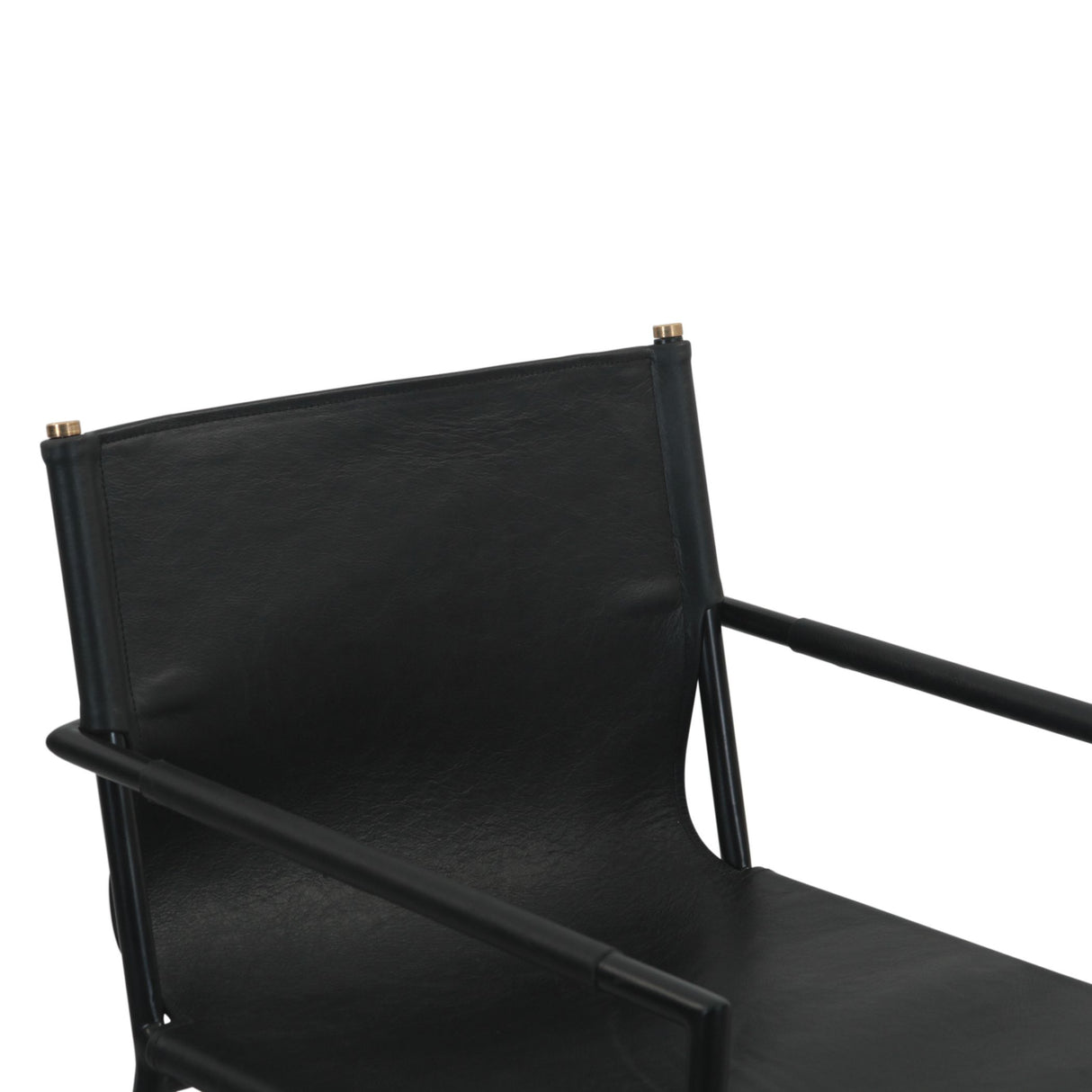 Irvine 20" Counter Armchair in Black Leather and Iron from Home Trends & Design - Luna Furniture
