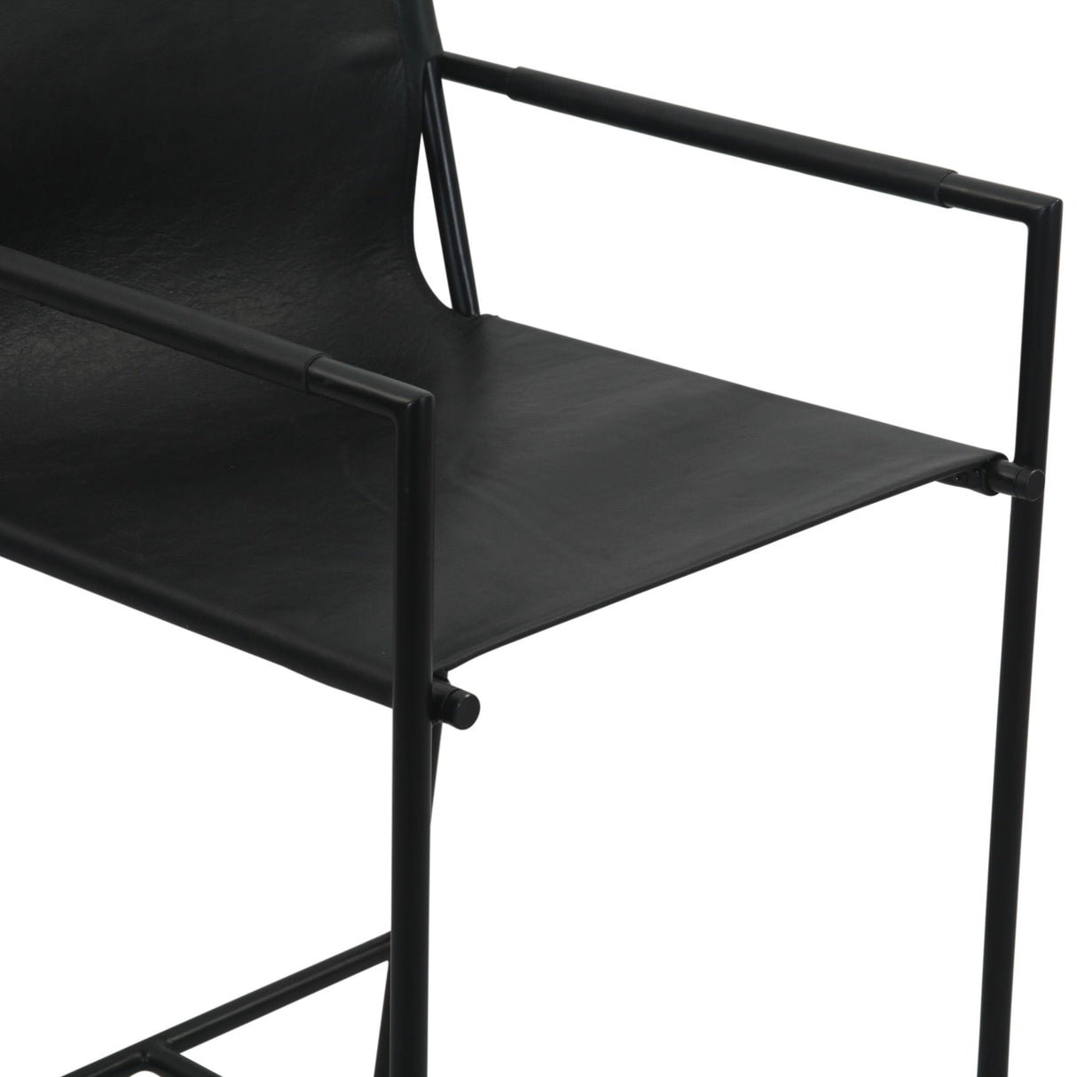 Irvine 20" Counter Armchair in Black Leather and Iron from Home Trends & Design - Luna Furniture