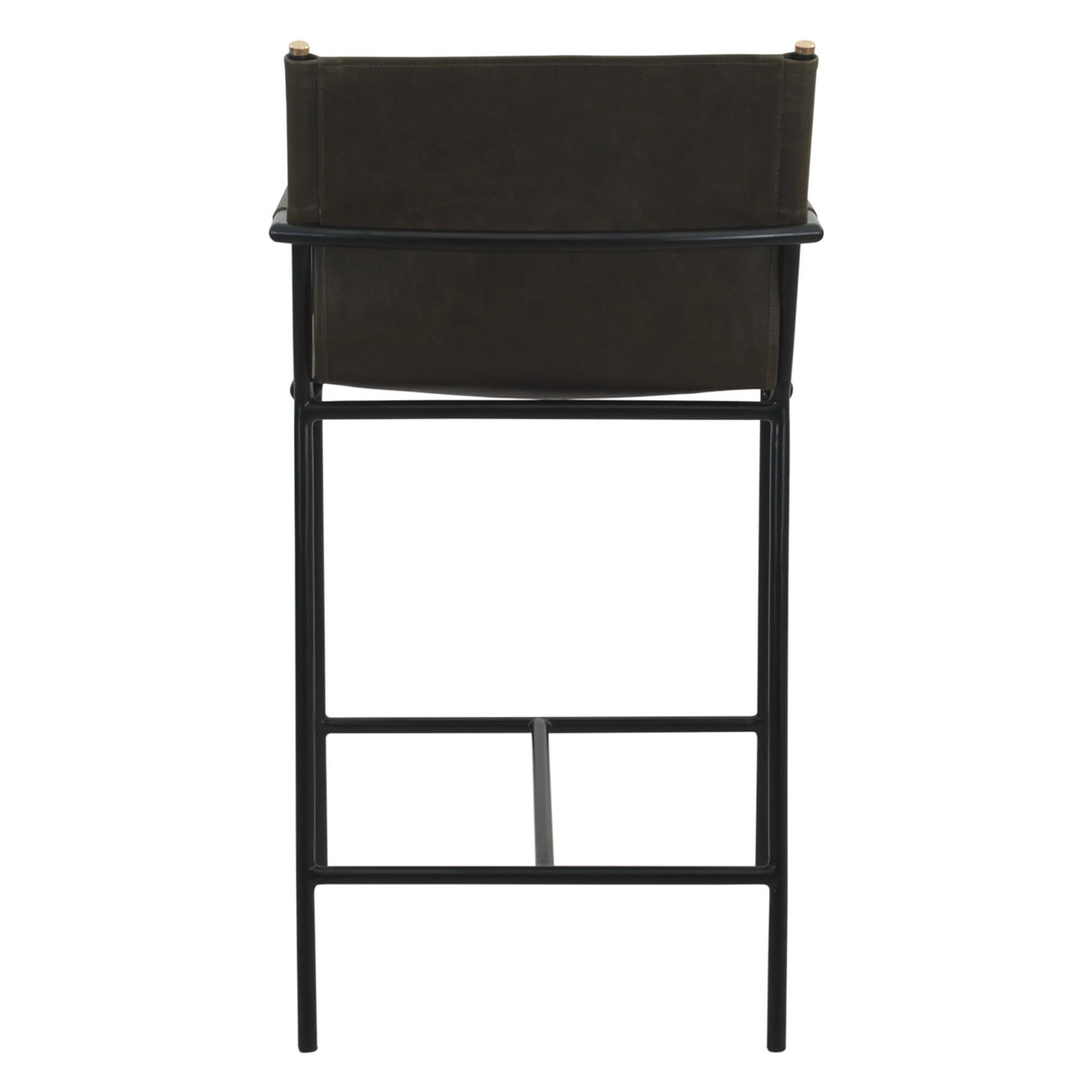 Irvine 20" Counter Armchair in Olive Green Leather and Iron from Home Trends & Design - Luna Furniture