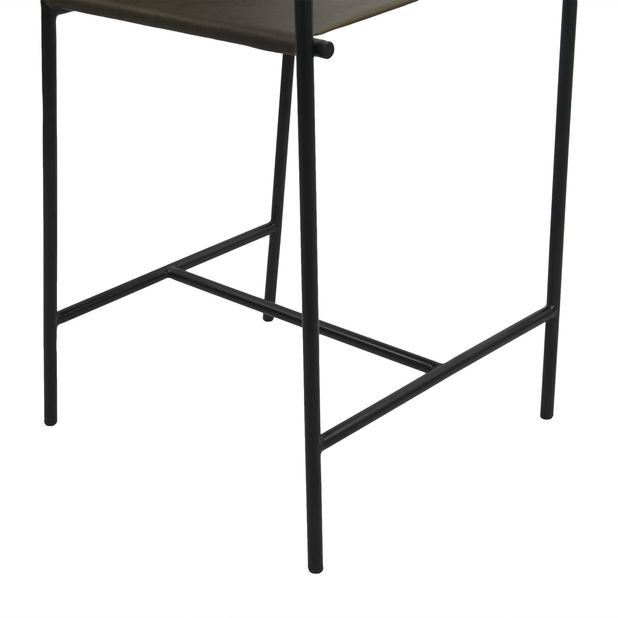 Irvine 20" Counter Armchair in Olive Green Leather and Iron from Home Trends & Design - Luna Furniture