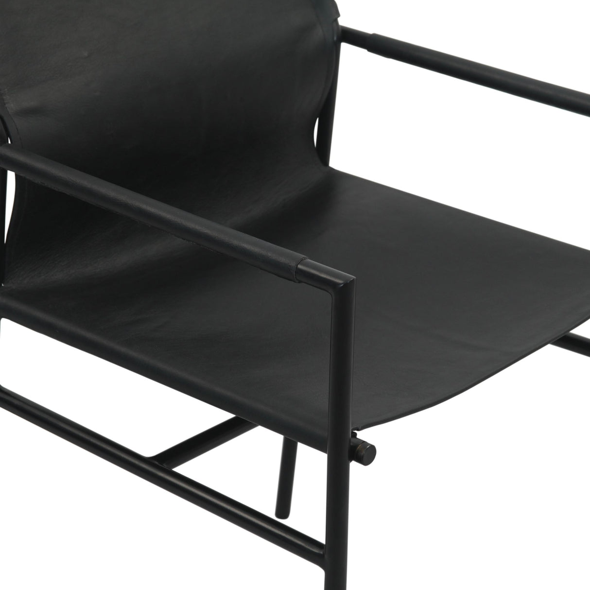 Irvine 20" Dining Armchair in Black Leather and Iron from Home Trends & Design - Luna Furniture