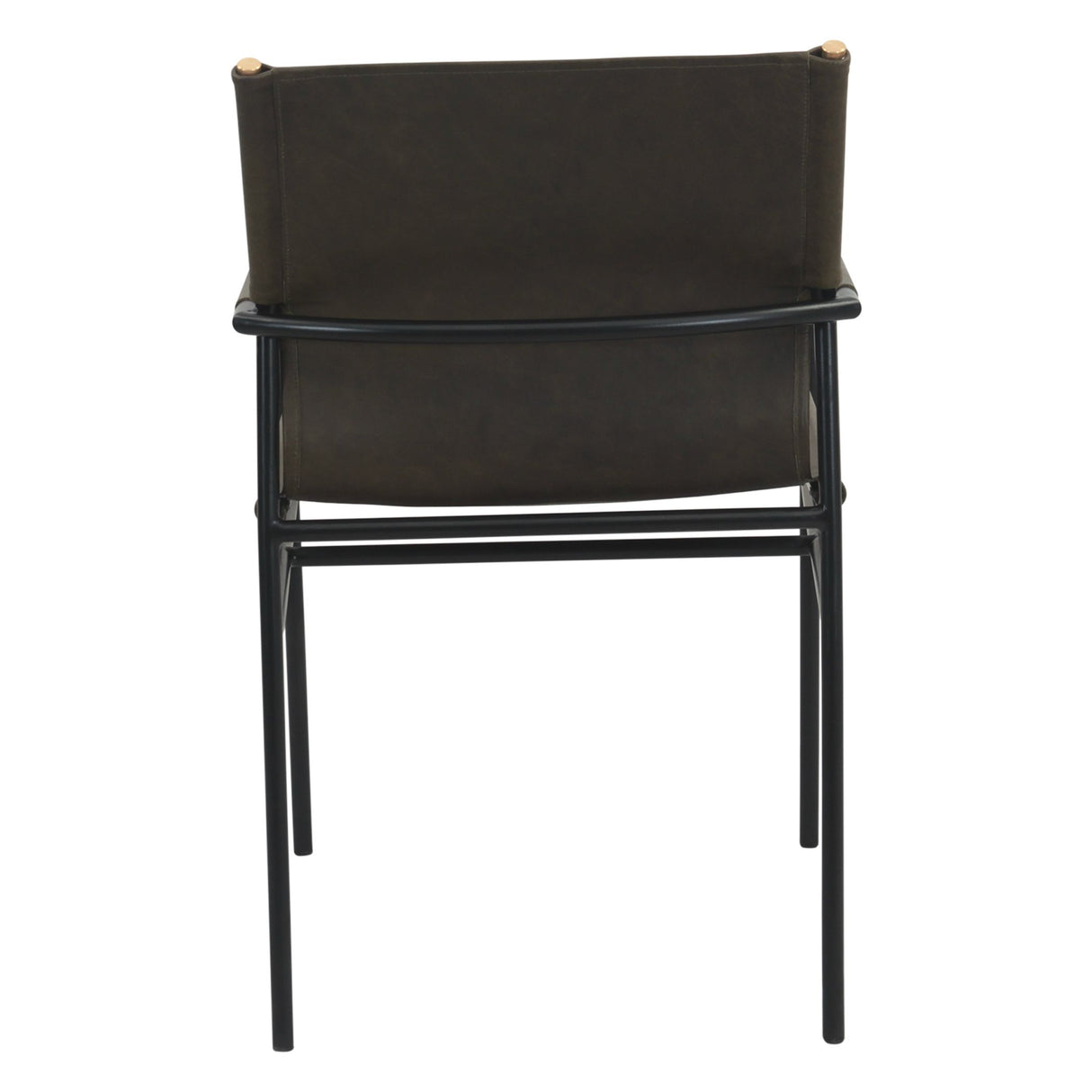 Irvine 20" Dining Armchair Olive Green Leather and Iron from Home Trends & Design - Luna Furniture