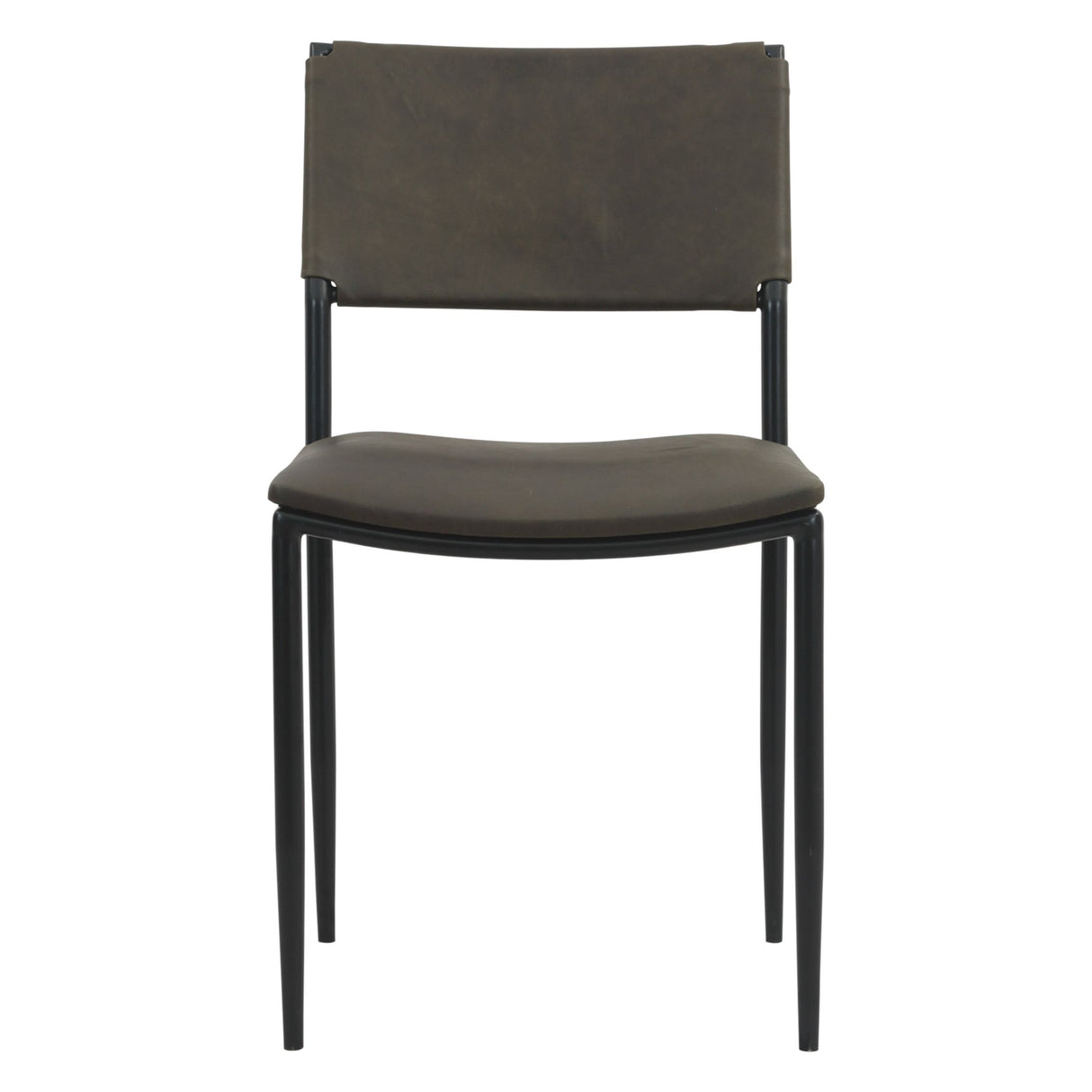 Irvine 18" Dining Chair Olive Green Leather and Iron, Set of 2 from Home Trends & Design - Luna Furniture