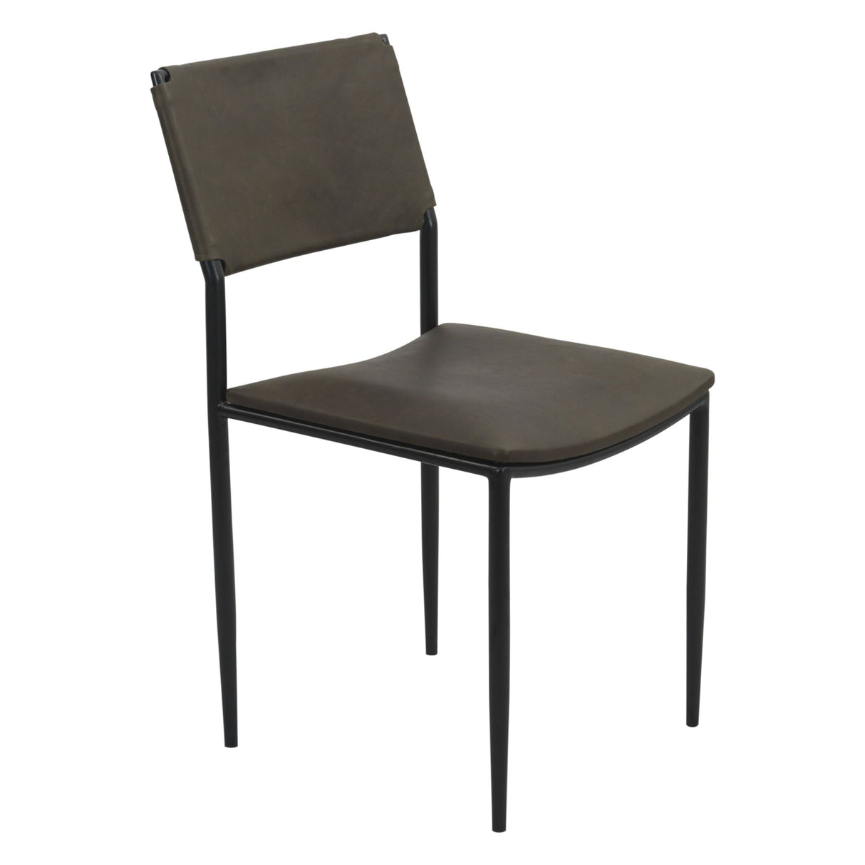 Irvine 18" Dining Chair Olive Green Leather and Iron, Set of 2 from Home Trends & Design - Luna Furniture