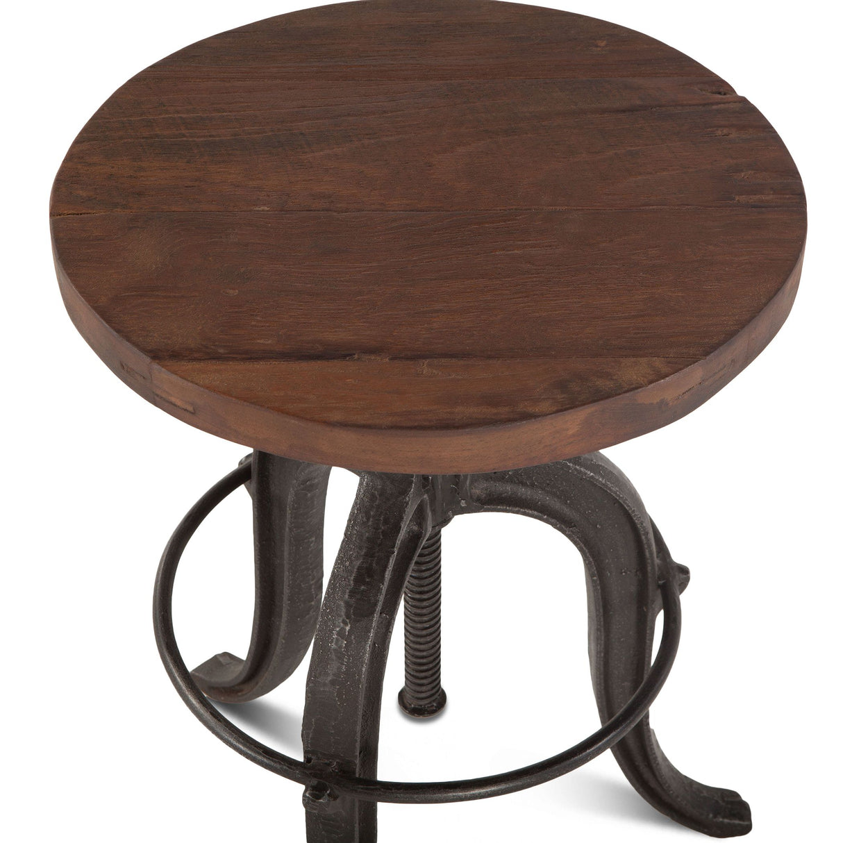 Industrial Teak 16" Adjustable Stool in Natural Reclaimed Wood from Home Trends & Design - Luna Furniture