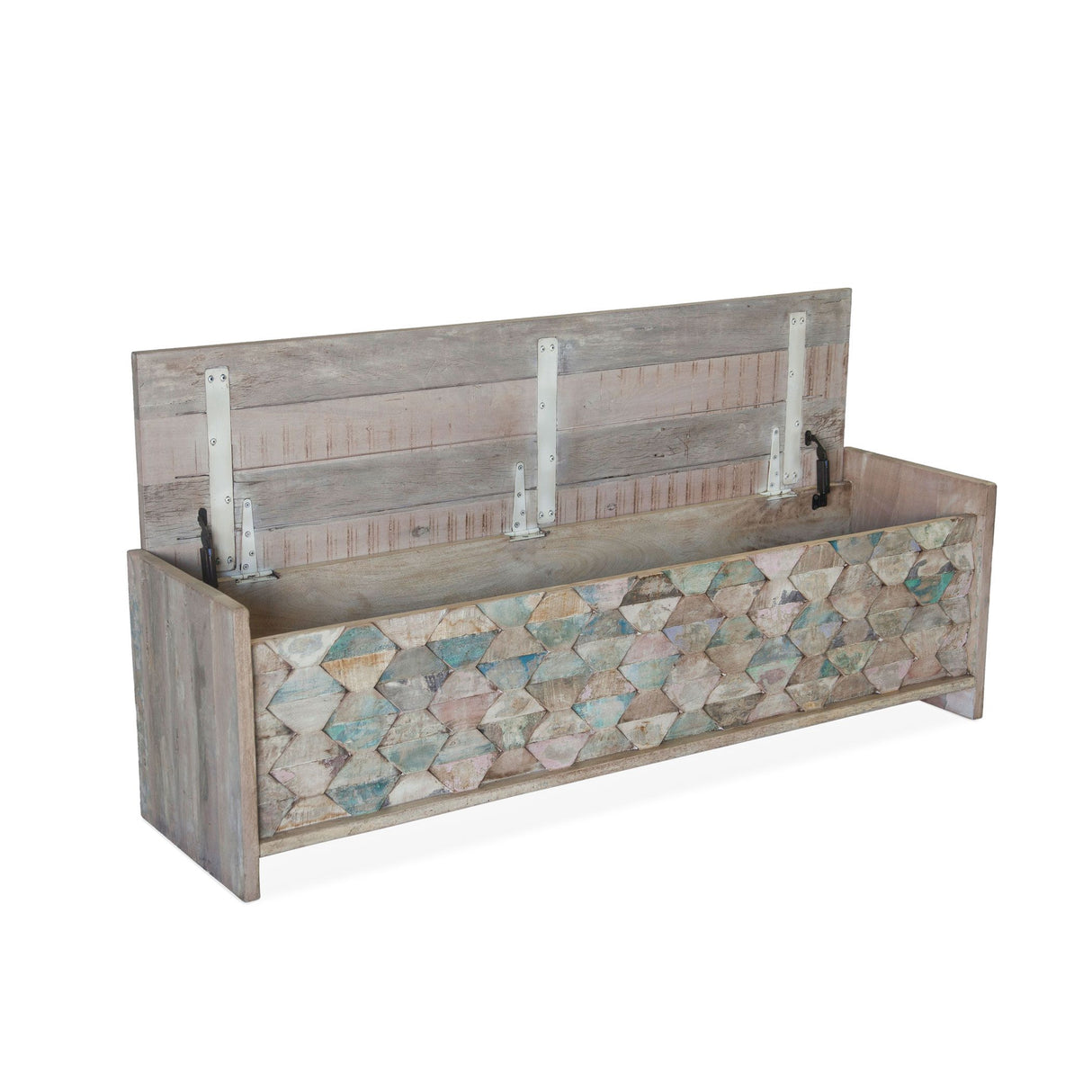 Ibizia 60" Storage Bench in Vintage Teal Reclaimed Wood from Home Trends & Design - Luna Furniture
