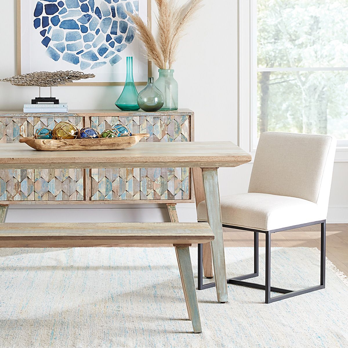 Ibizia 66" Dining Table in Vintage Teal Reclaimed Wood from Home Trends & Design - Luna Furniture