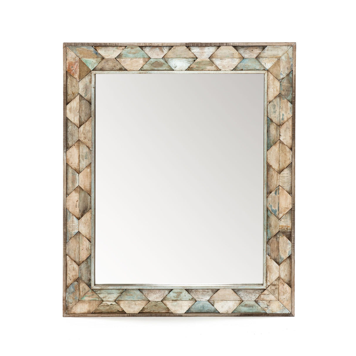 Ibiza 37" Mirror in Vintage Teal Reclaimed Wood from Home Trends & Design - Luna Furniture