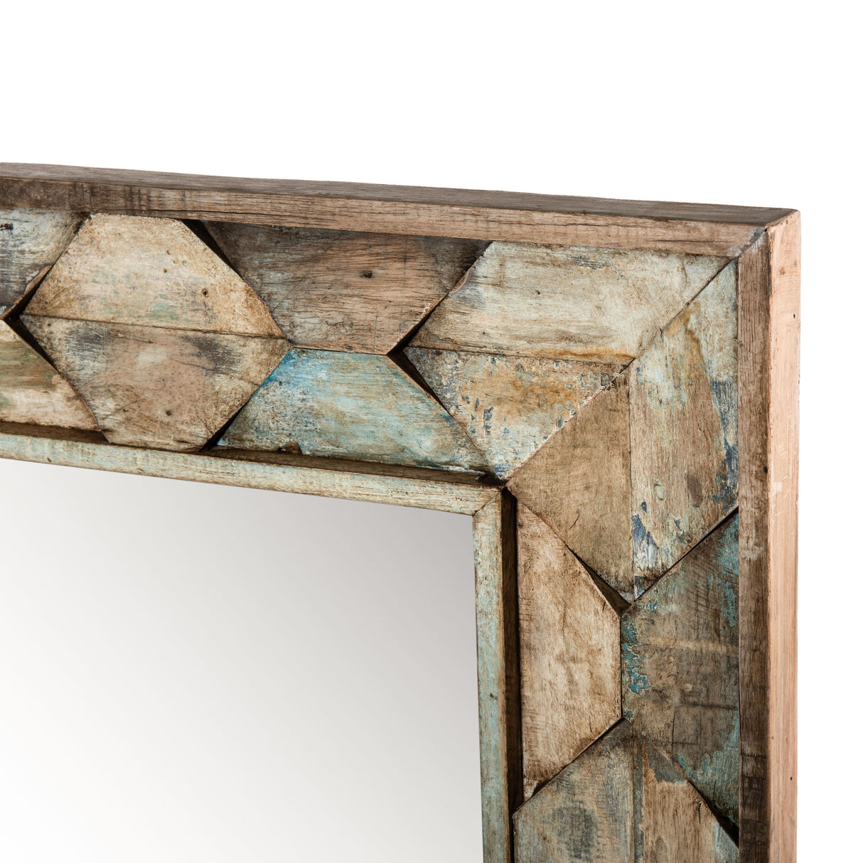 Ibiza 37" Mirror in Vintage Teal Reclaimed Wood from Home Trends & Design - Luna Furniture