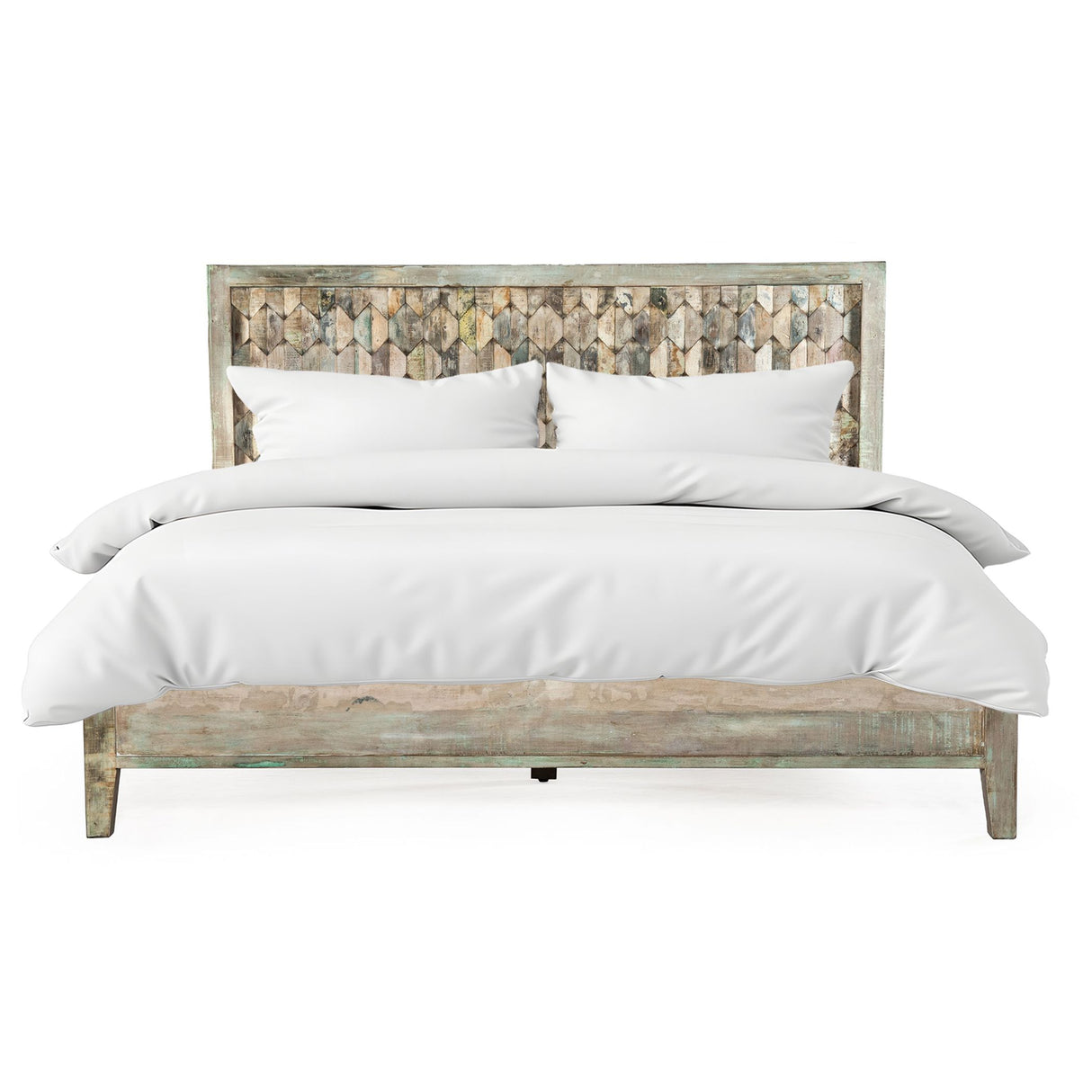 Ibiza King Bed in Vintage Teal Reclaimed Wood from Home Trends & Design - Luna Furniture