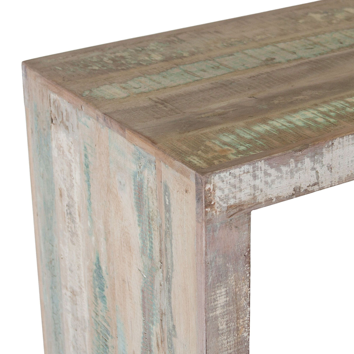 Ibiza 66" Sofa Back Console Table with Stools in Vintage Teal Reclaimed Wood from Home Trends & Design - Luna Furniture