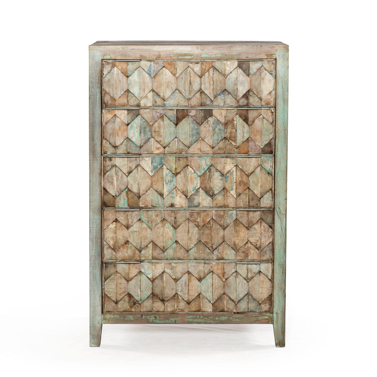 Ibiza 32" Tall Chest in Vintage Teal Reclaimed Wood from Home Trends & Design - Luna Furniture