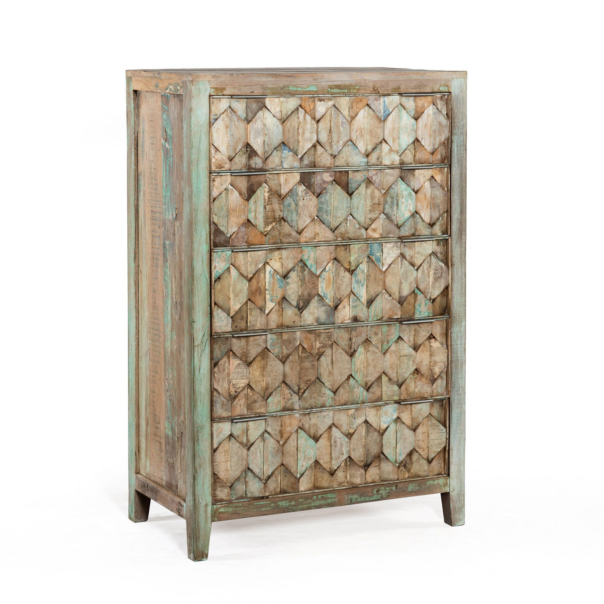 Ibiza 32" Tall Chest in Vintage Teal Reclaimed Wood from Home Trends & Design - Luna Furniture