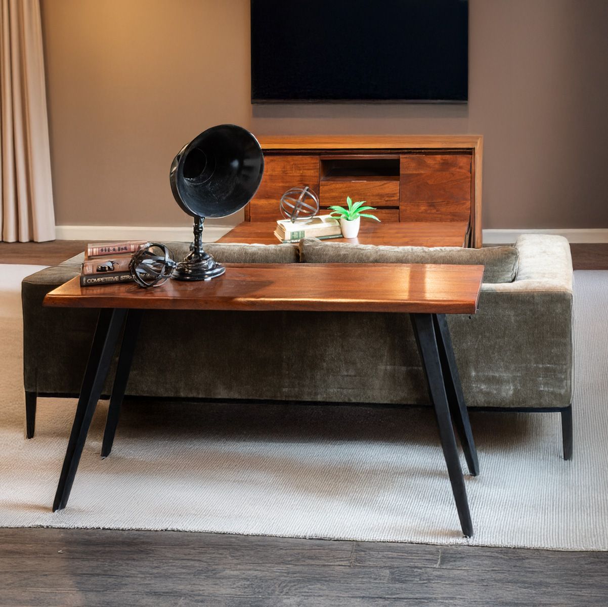 Kennedy 54" Console Table in Walnut from Home Trends & Design - Luna Furniture