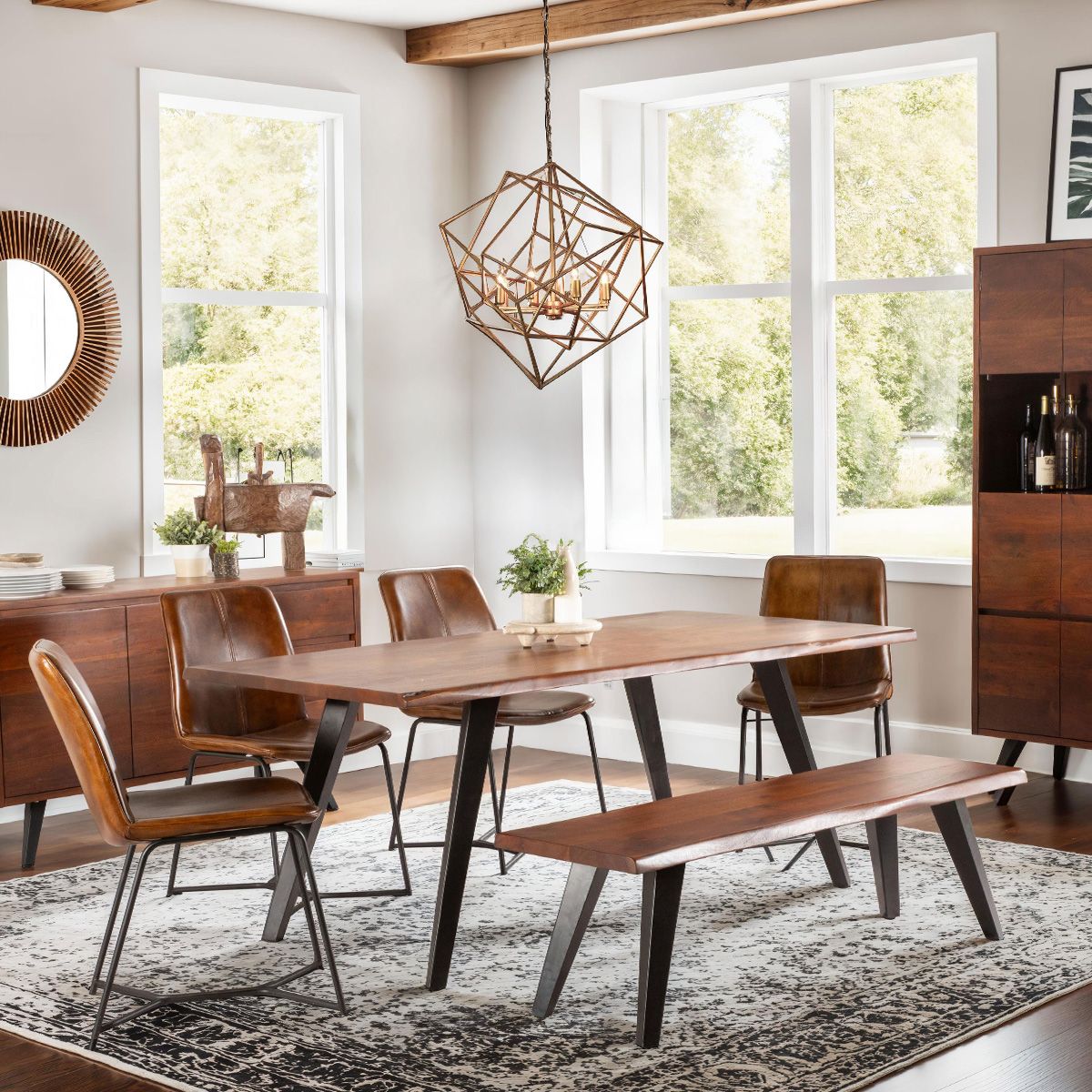 Kennedy 68" Dining Table in Walnut from Home Trends & Design - Luna Furniture