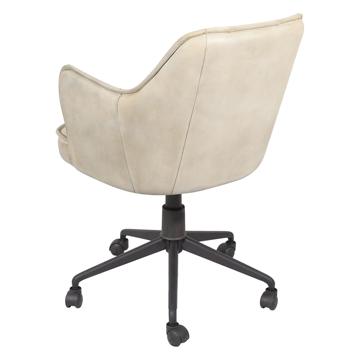 Kent Swivel Desk Chair in Antique Ivory Leather from Home Trends & Design - Luna Furniture