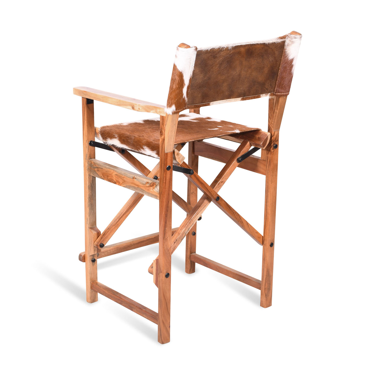 Leeds 23" Folding Counter Chair in Brown Hair on Hide from Home Trends & Design - Luna Furniture