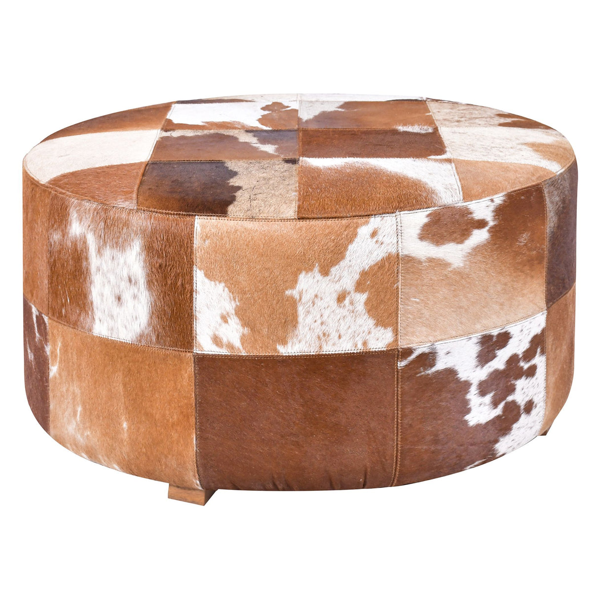 Leeds 32" Ottoman in Brown Hair on Hide from Home Trends & Design - Luna Furniture