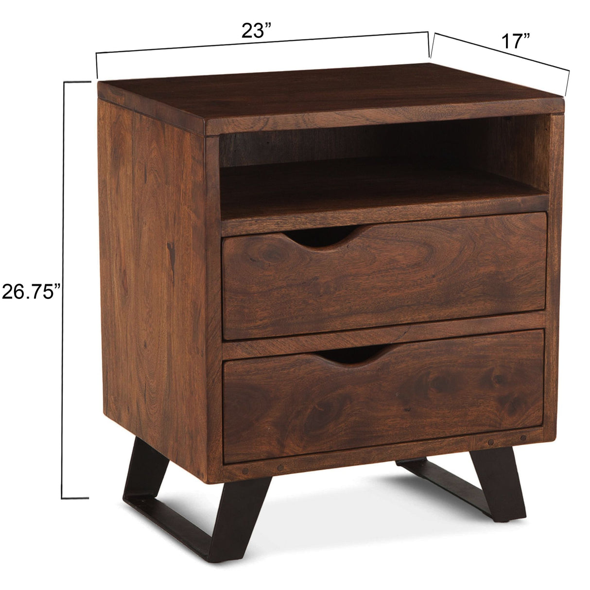 London Loft 23" Nightstand in Walnut from Home Trends & Design - Luna Furniture