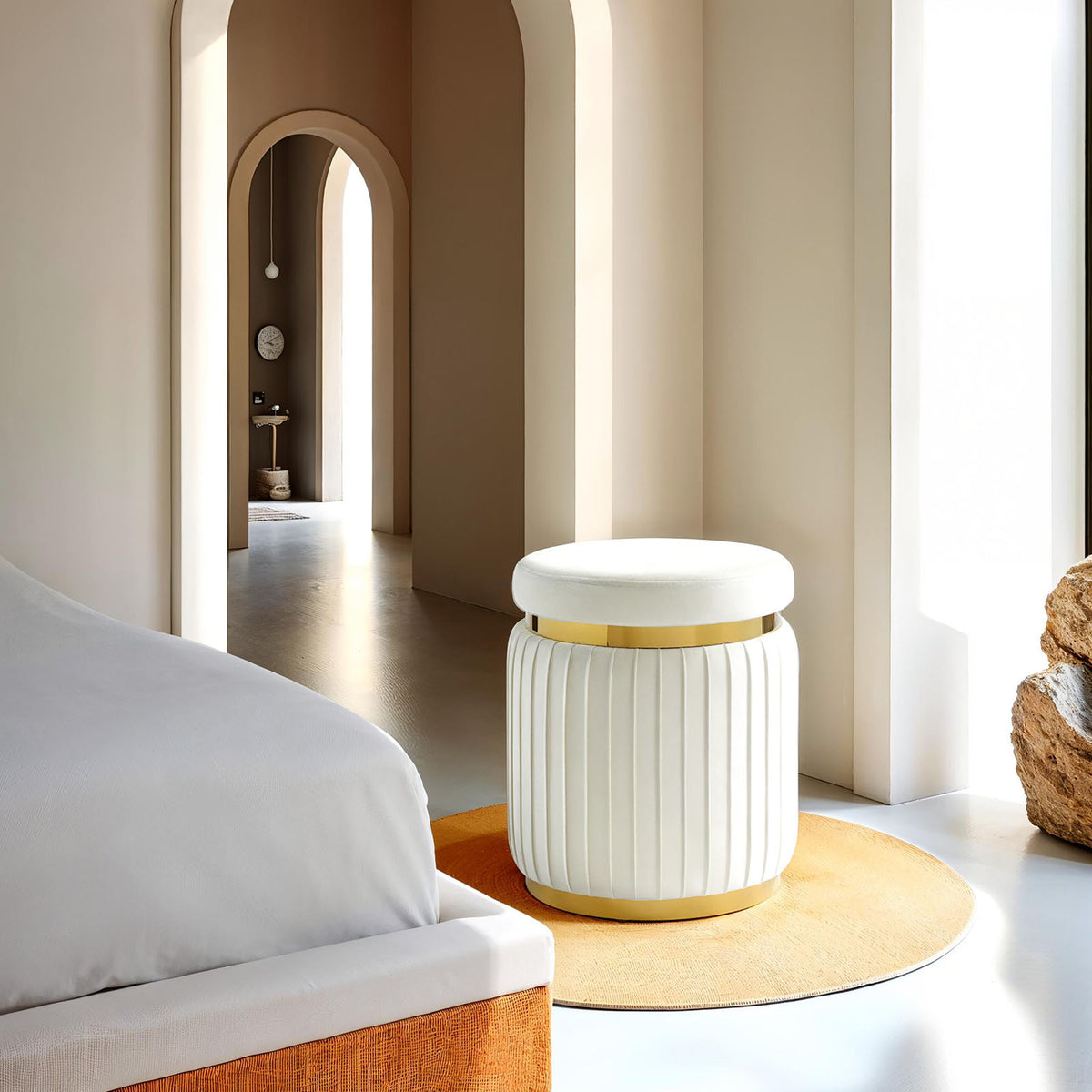 Dottie White Stool from Furniture of America - Luna Furniture