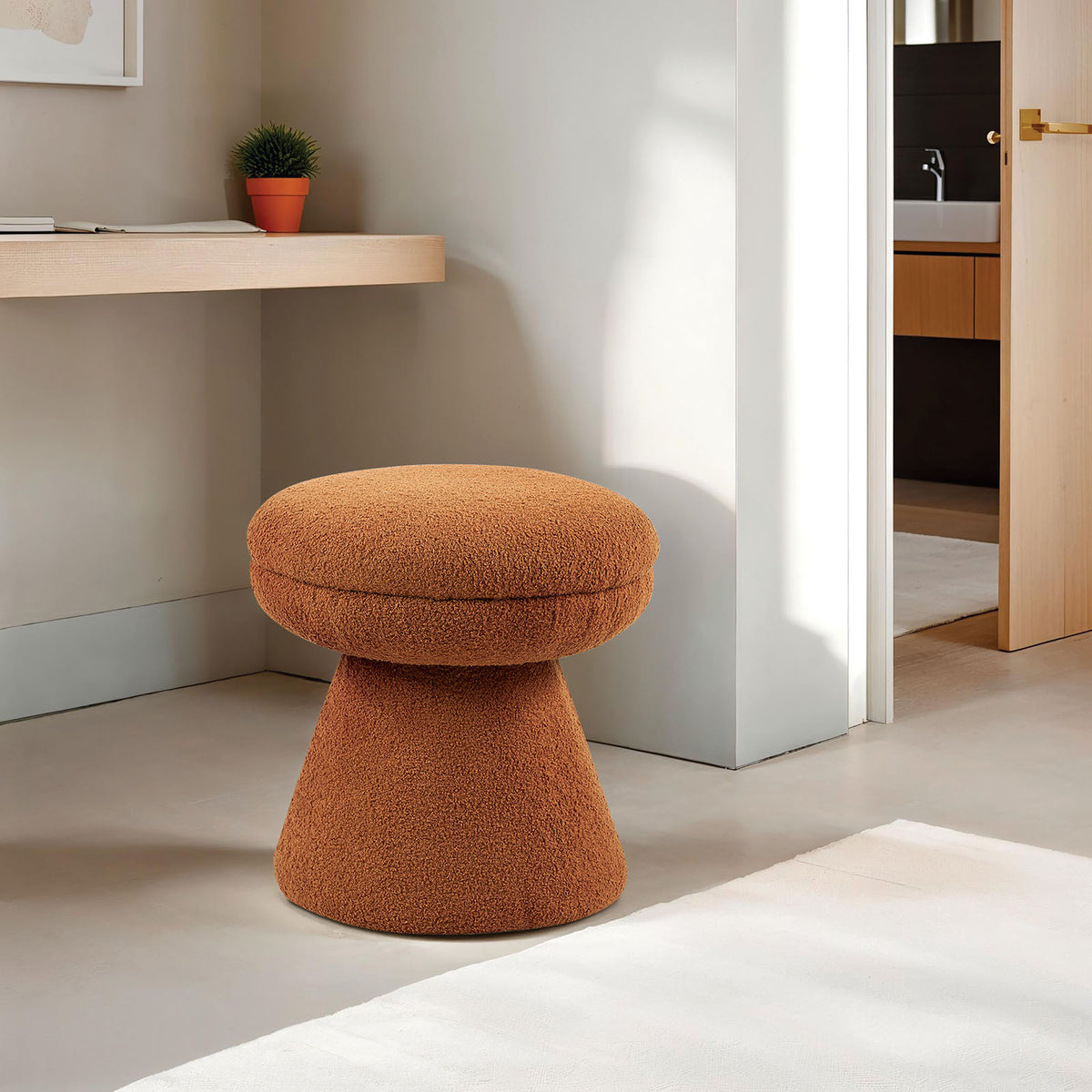 Cynthia Saddle Brown Stool from Furniture of America - Luna Furniture