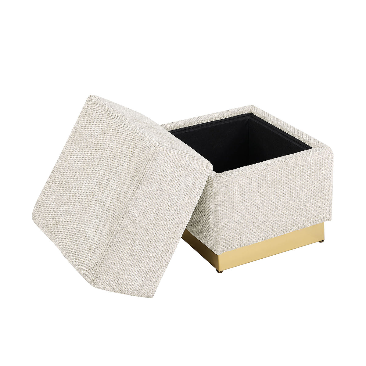 Krysten Beige Storage Stool from Furniture of America - Luna Furniture