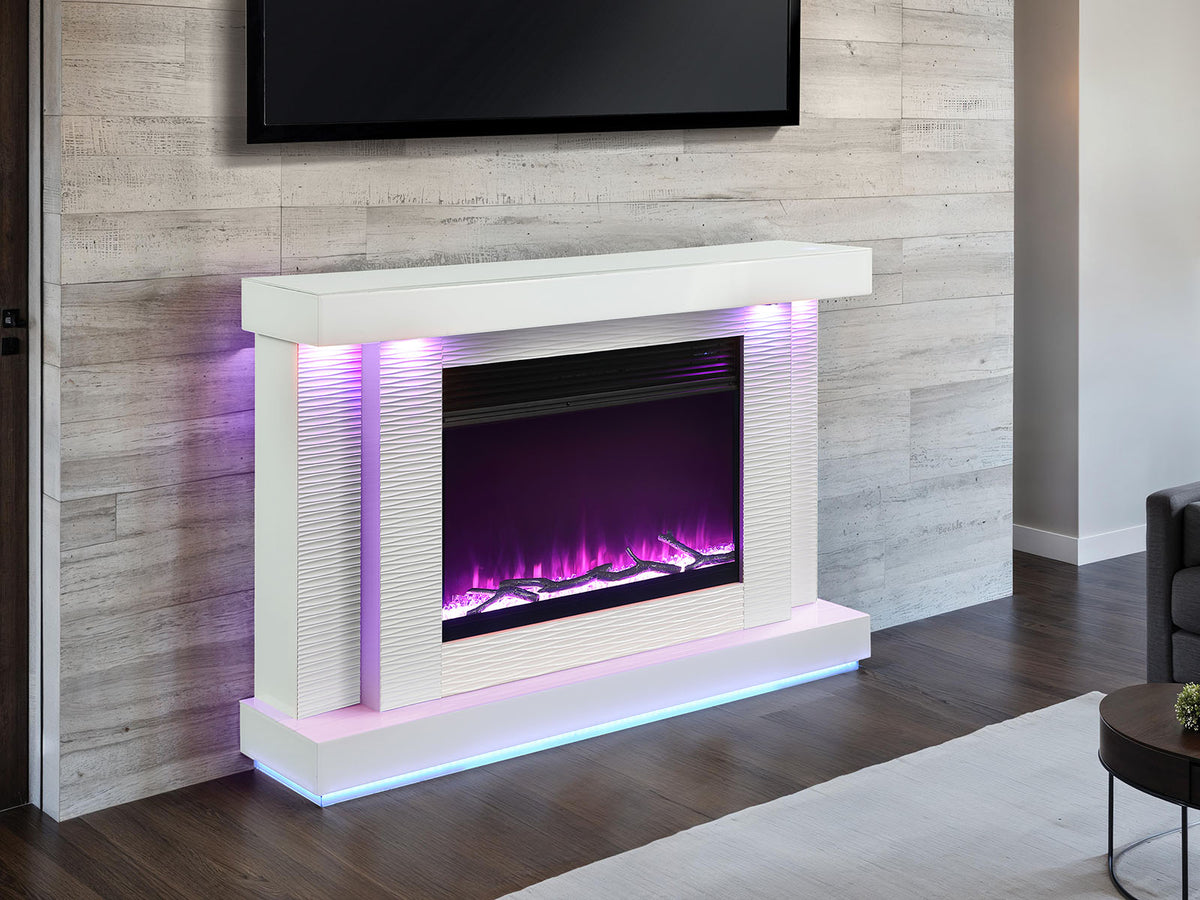 Dorrit White 55" Electric Fire Place from Furniture of America - Luna Furniture
