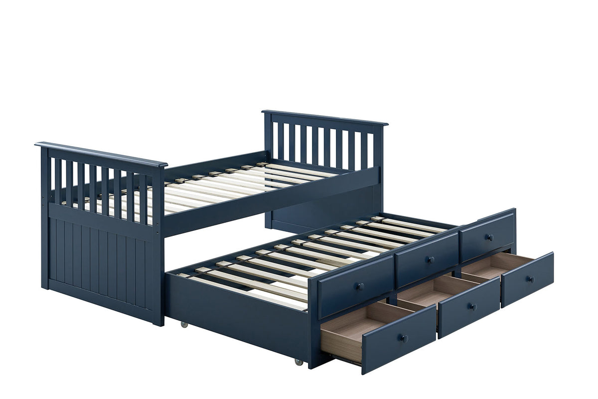 Clemens Midnight Blue Captain Bed from Furniture of America - Luna Furniture