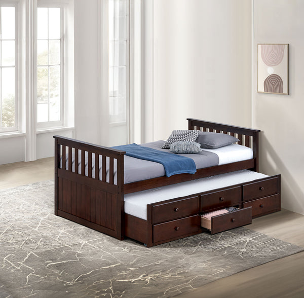 Clemens Dark Walnut Captain Bed