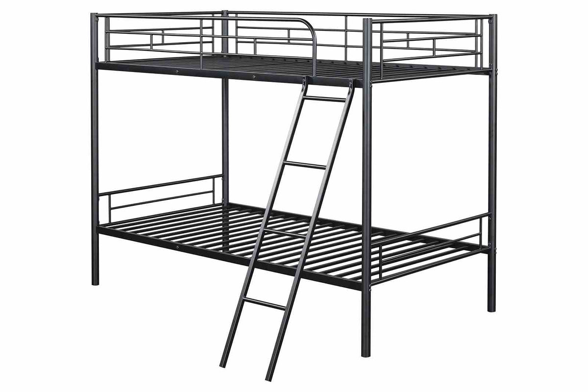 Hector Black Twin/Twin Metal Bunkbed from Furniture of America - Luna Furniture