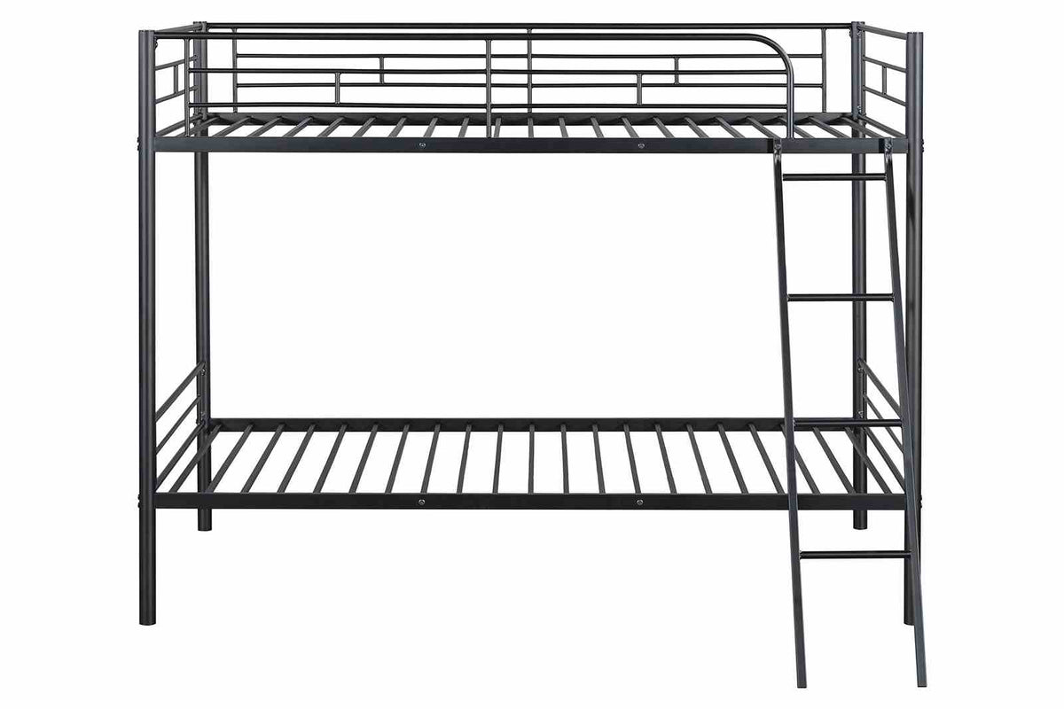 Hector Black Twin/Twin Metal Bunkbed from Furniture of America - Luna Furniture