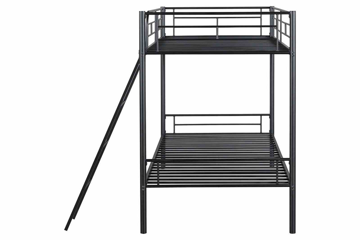 Hector Black Twin/Twin Metal Bunkbed from Furniture of America - Luna Furniture