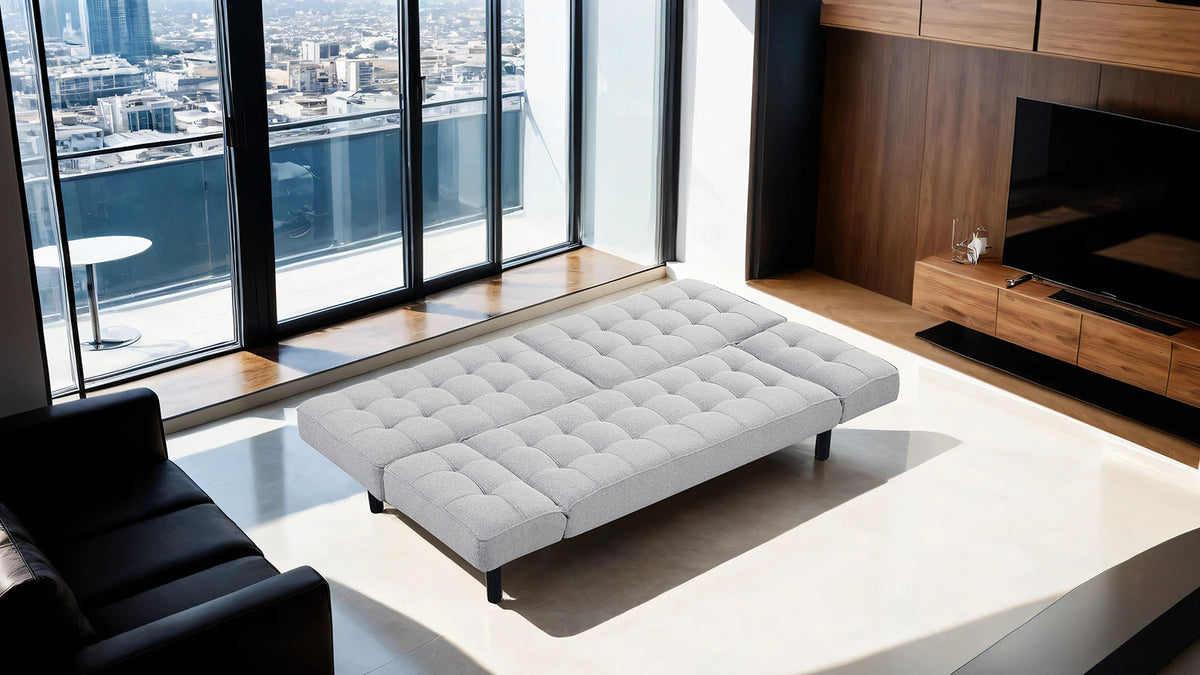 Bellevue Light Gray Futon Sofa Bed from Furniture of America - Luna Furniture