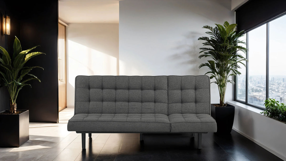 Naperville Dark Gray Futon Sofa Bed from Furniture of America - Luna Furniture