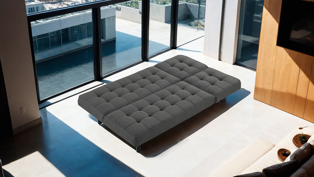 Naperville Dark Gray Futon Sofa Bed from Furniture of America - Luna Furniture