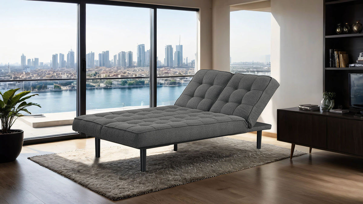 Naperville Dark Gray Futon Sofa Bed from Furniture of America - Luna Furniture