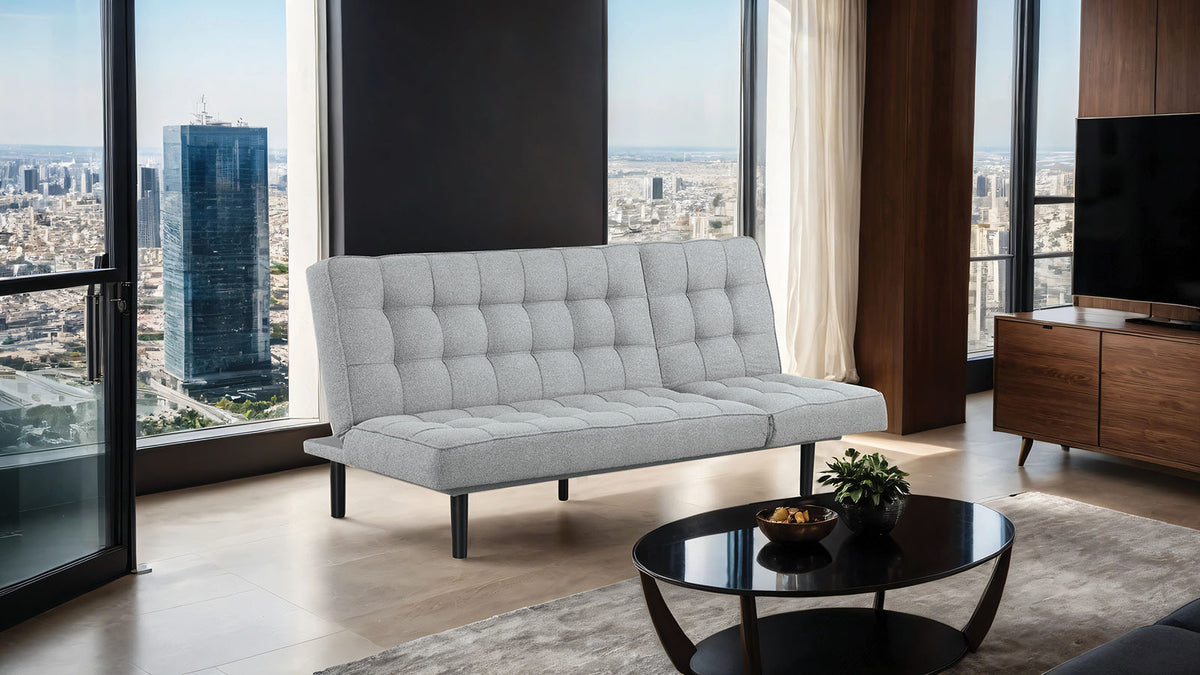 Naperville Light Gray Futon Sofa Bed from Furniture of America - Luna Furniture