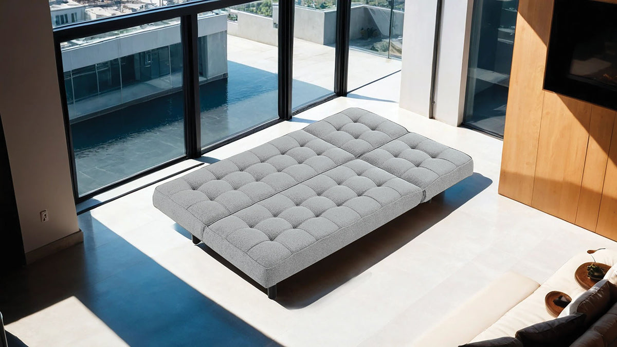 Naperville Light Gray Futon Sofa Bed from Furniture of America - Luna Furniture