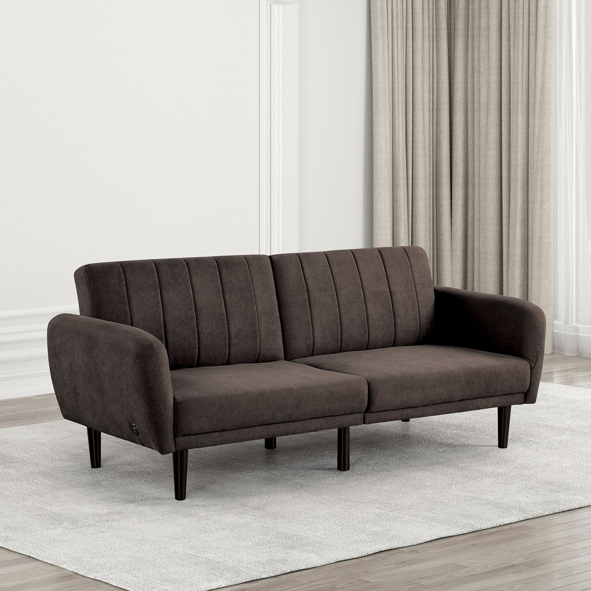 Aristide Brown Futon Sofa from Furniture of America - Luna Furniture