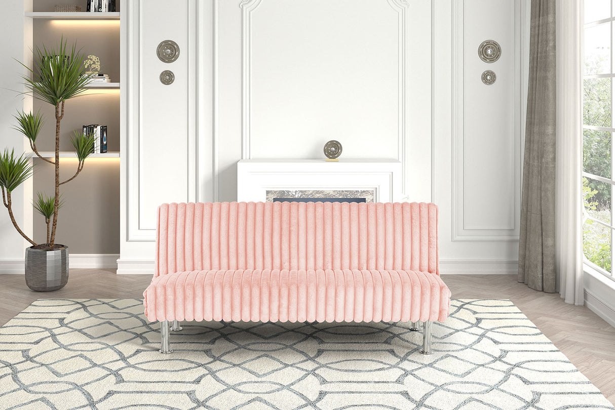 Hinwil Pink Futon Sofa Bed from Furniture of America - Luna Furniture
