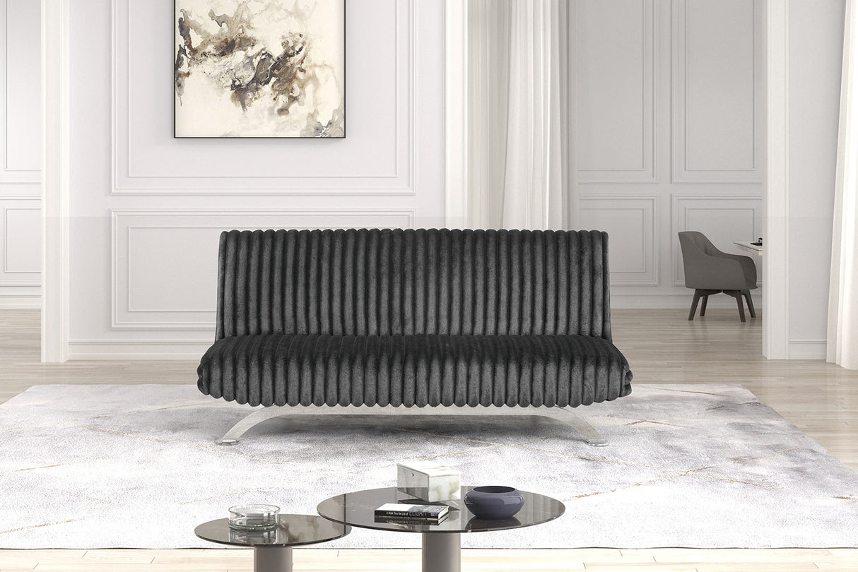Villeneuve Charcoal Futon Sofa Bed from Furniture of America - Luna Furniture
