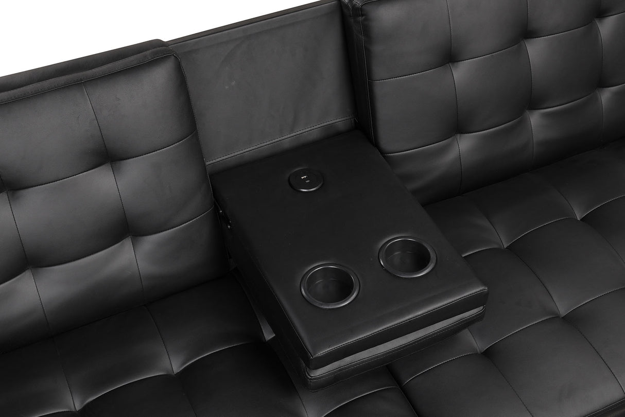 Eidsberg Black Futon Sofa Bed from Furniture of America - Luna Furniture