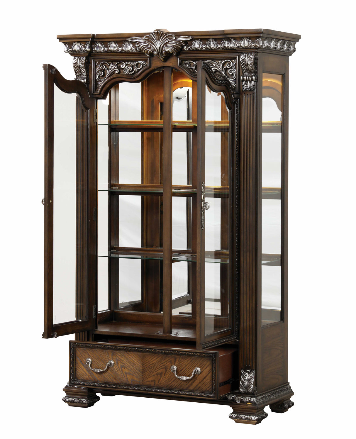 Stella Mia Ivory Curio Cabinet from Furniture of America - Luna Furniture