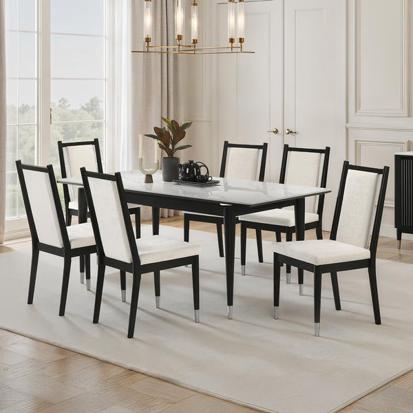 Maidstone Black/White 7-Piece Dining Room Set