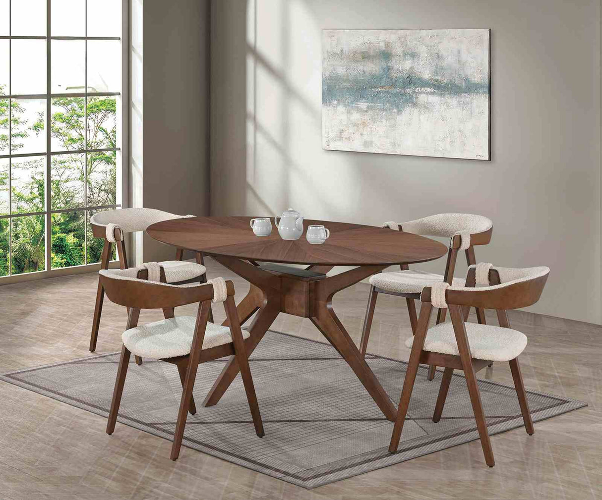 Ebikon Walnut/Beige Counter Stool from Furniture of America - Luna Furniture