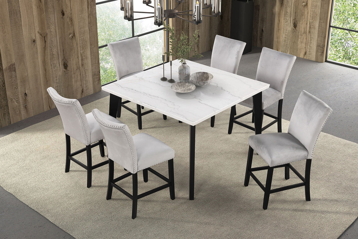 Sabro Black/White Square Counter Ht. Table from Furniture of America - Luna Furniture