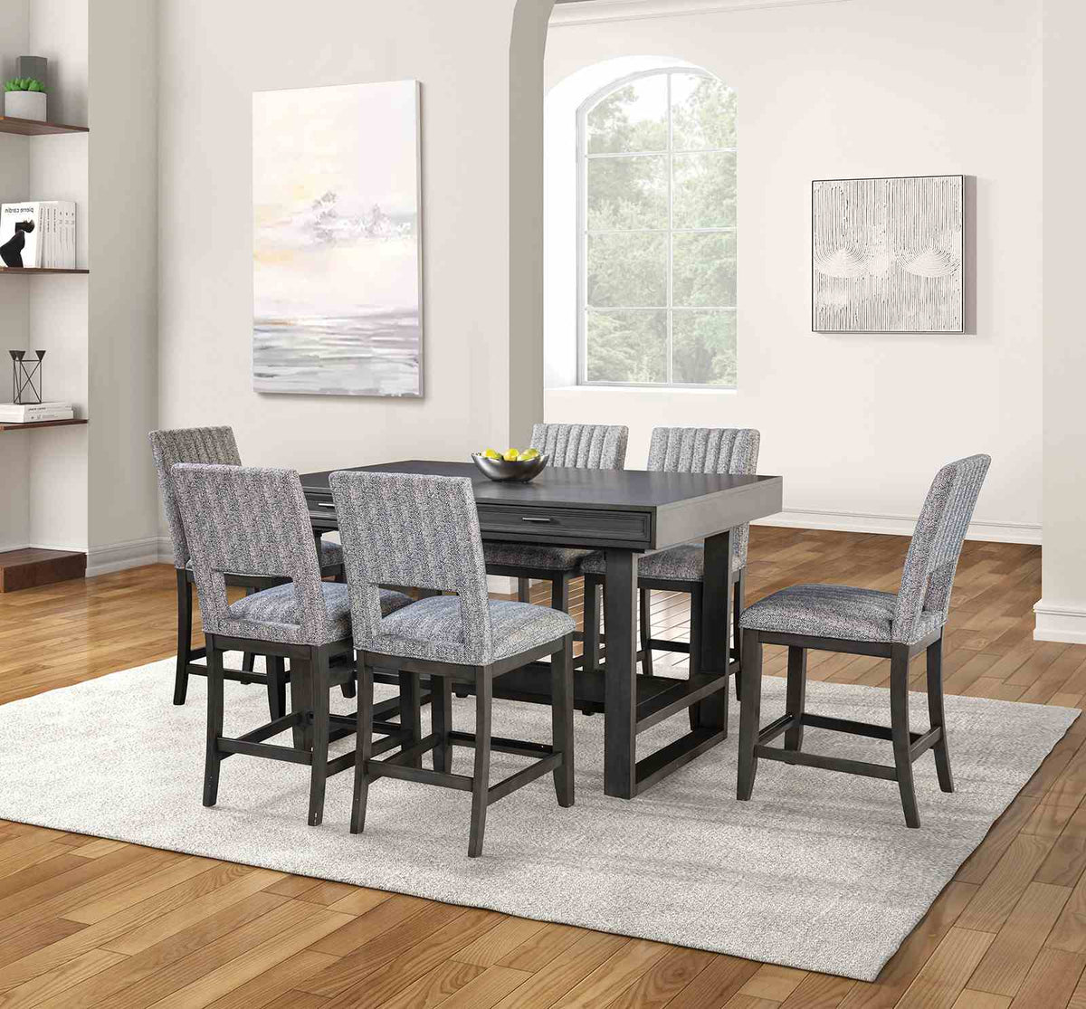 Potton Gray Counter Hight Table from Furniture of America - Luna Furniture