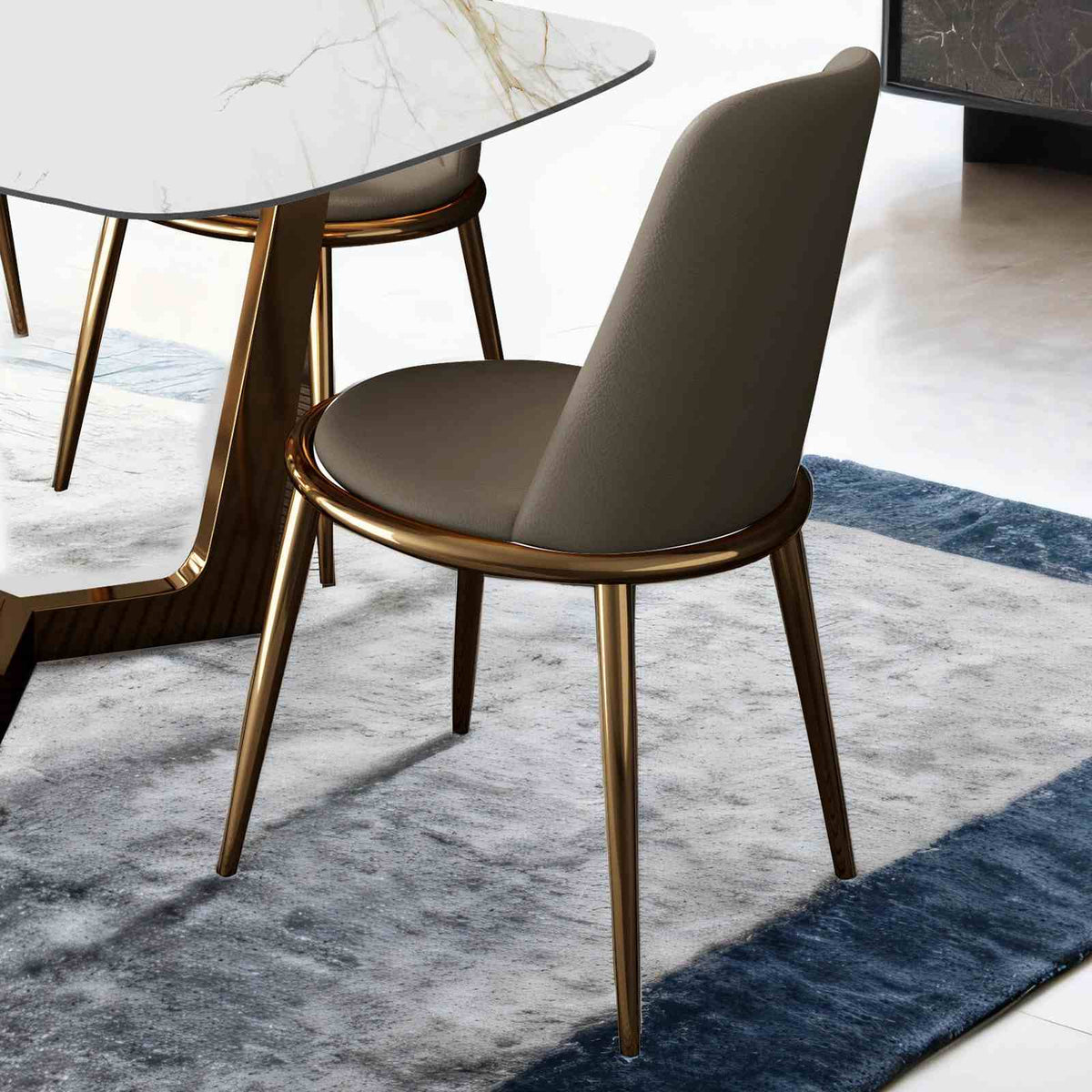 Norelli Gold/Taupe Contemporary Dining Room Set from Furniture of America - Luna Furniture