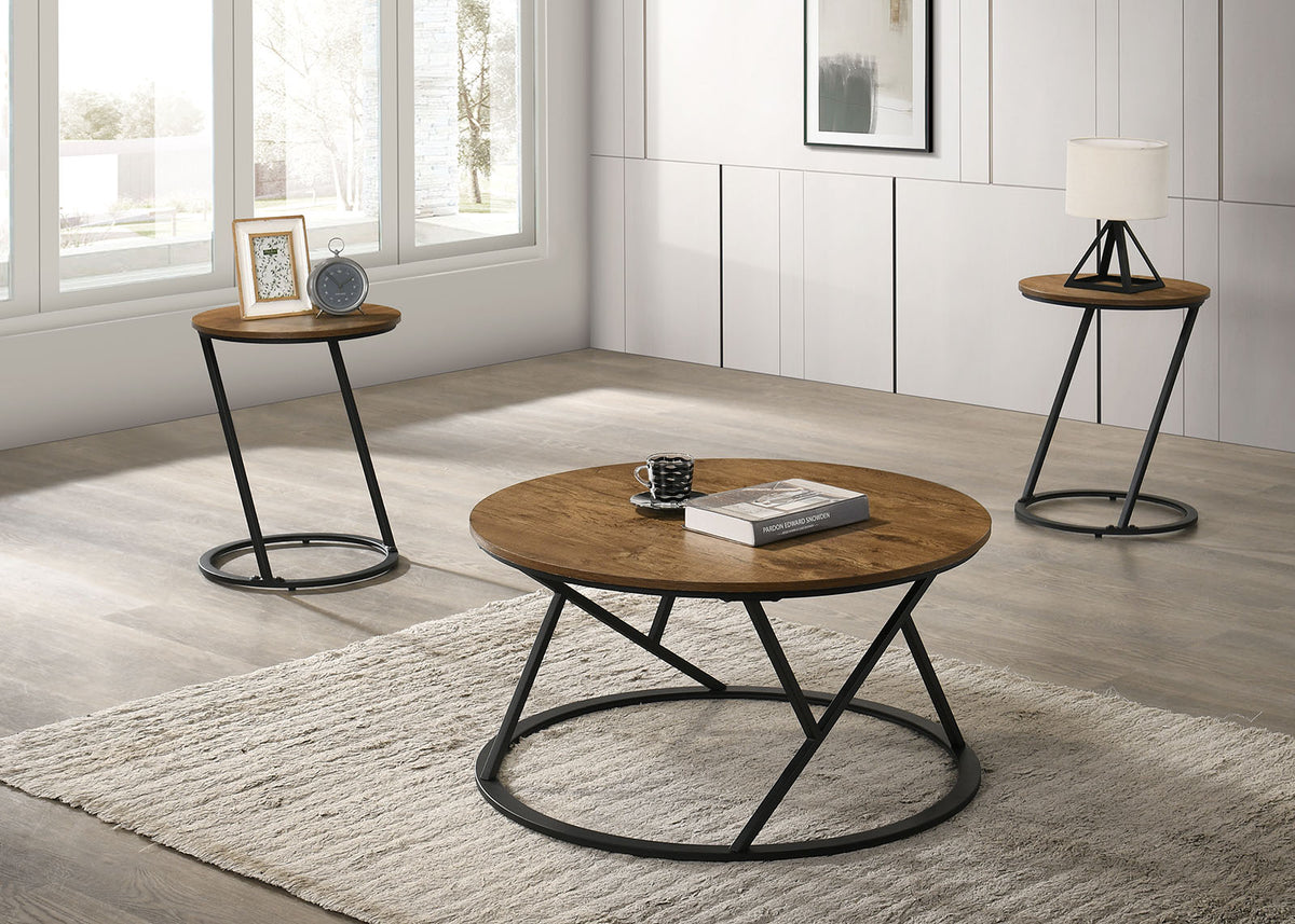 Ronde Natural 3-Piece Occasional Table Set from Furniture of America - Luna Furniture