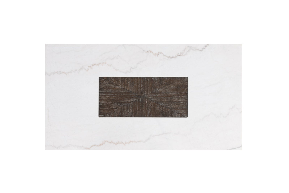 Grasten Dark Walnut/White Square Coffee Table from Furniture of America - Luna Furniture